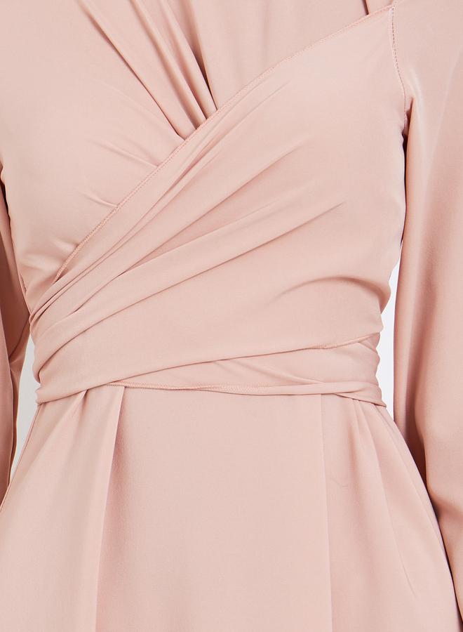 ستايلي فستان طويل لف بحافة واسعة - Image 3